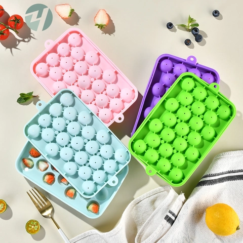 Vaschetta Per Ghiaccio In Silicone Sfere Rotonde Stampo Flessibile Grado Alimentare Rilascio Facile Riutilizzabile DIY