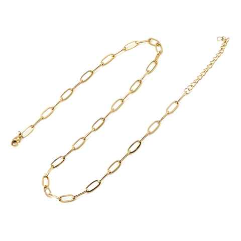 18K Vergulde Roestvrijstalen Paperclip Ketting Halsketting Voor Dames Heren Mode Geometrische Schakelketting Sieraden Accessoire
