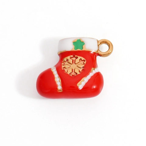 Stainless Steel Christmas Enamel Pendants For DIY Jewelry Making Elk Santa Xmas Tree Snowflakes Charms Festive Accessories