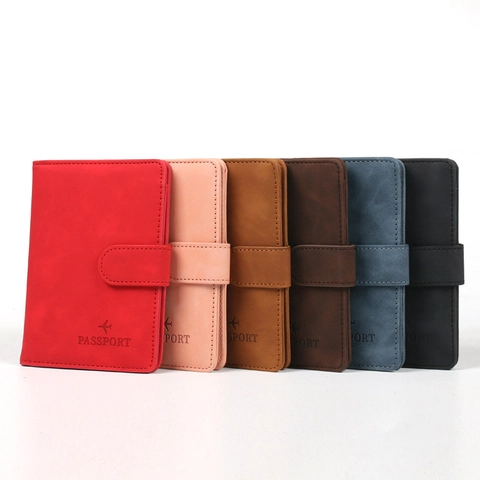 Passport Holder RFID Blocking PU Leather Multi-Functional Travel Wallet Organizer Case Card Slots For Men Women