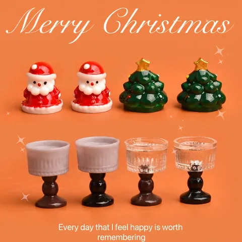 Miniature In Resina Babbo Natale Albero Tazze Per DIY Casa Delle Bambole Decorazione Gioco Cibo Micro Paesaggio Artigianato Festivo