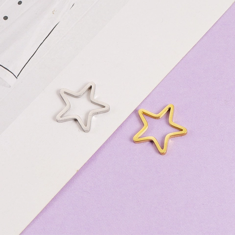 Colgante De Estrella De Pentagrama Hueco Pulido Espejo De Acero Inoxidable 304 Accesorio Joyería DIY