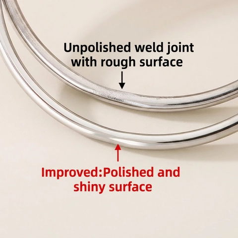 Minimalist Round Wire Plain Bangle Stainless Steel Smooth Stackable Jewelry For Women Fashion Accessory