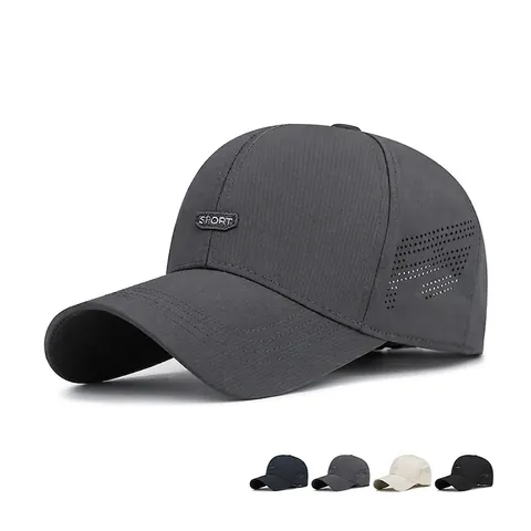 Casquette De Baseball Sport Séchage Rapide Respirante Perforée Protection Solaire Ajustable Extérieur Polyester Unisexe