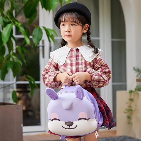Mochila Infantil 3D Dibujos Animados Animal Conejo Ardilla EVA Impermeable Ligera Bolsa Escolar Jardín De Infancia Niños