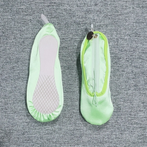 Federmappe Ballettschuh Form Satin Stoff Reißverschluss Tasche Kosmetiktasche Für Schreibwaren Ästhetik Tanz Geschenk
