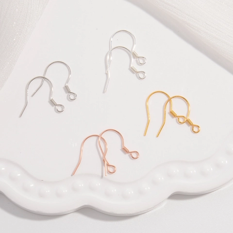 925 Sterling Silver Earring Hooks Fish Hook Ear Wires DIY Jewelry Making Findings Polished Minimalist Elegant Accessories For Women