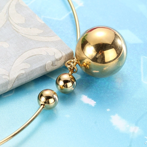 Collar Choker Y Brazalete Minimalista De Acero Inoxidable Con Colgante De Bola Joyería De Moda Para Mujer