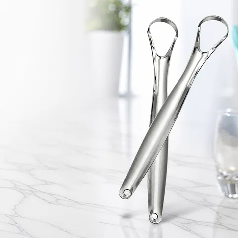 Stainless Steel Tongue Scraper Metal Tongue Cleaner Oral Care Tool For Fresh Breath Daily Cleaning Tool