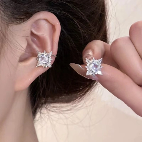 Orecchini A Clip Rame Zircone Stella Fiocco Di Neve Farfalla Cuore Non Perforati Gioielli Moda Per Donne