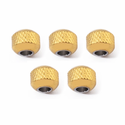 Stainless Steel Knurled Spacer Beads Round Textured Metal Loose Beads For DIY Bracelet Necklace Jewelry Making Finding