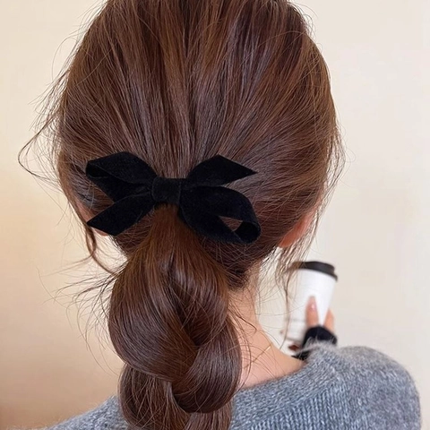 Vintage Fluwelen Strik Haarspeldjes Elegante Eendebek Haarspeld Zijclip Voor Vrouwen Meisjes Haaraccessoires
