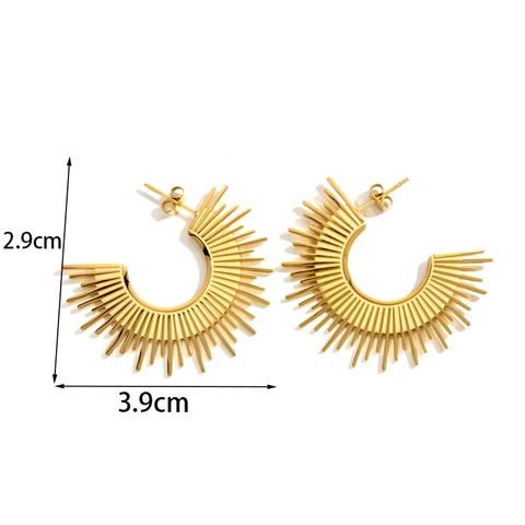 Minimalist Titanium Steel Earrings For Women Fashionable Geometric Hammered Texture Stud Earrings Stainless Steel Jewelry