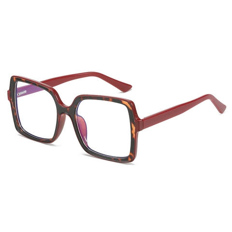 Anti Blue Light Glasses Large Square Frame Retro Trendy TR90 Metal Eyewear For Computer Use Unisex Fashion