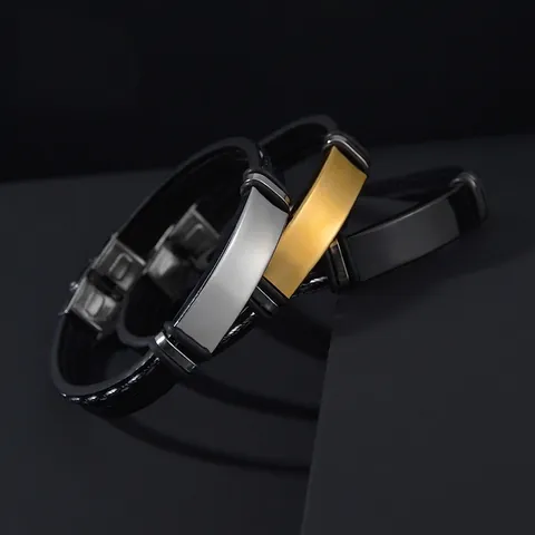 Heren Gevlochten Leren Armband Met Titanium Stalen Metalen Plaat Hip Hop Punk Stijl Biker Polsband Modeaccessoire
