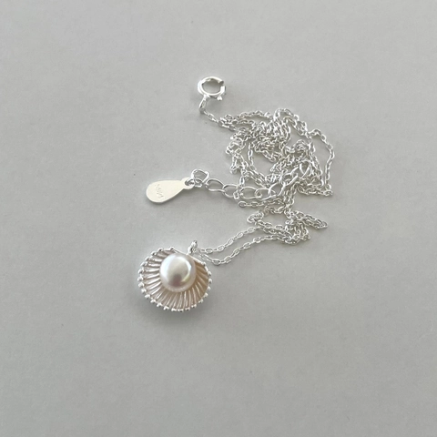 Collana Con Pendente In Perla Artificial E Conchiglia In Argento Sterling 925 Design Minimalista Stile Coreano Gioielli Per Donna