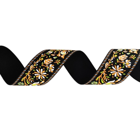 Adjustable Wide Shoulder Strap Ethnic Style Embroidery Crossbody Bag Accessory Polyester Cotton Jacquard Floral Strap