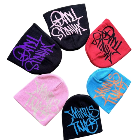 Gorro De Punto Acrílico Cálido Resistente Al Viento Patrón Graffiti Jacquard Hip Hop Streetwear Y2K Tendencia Para Hombre Mujer