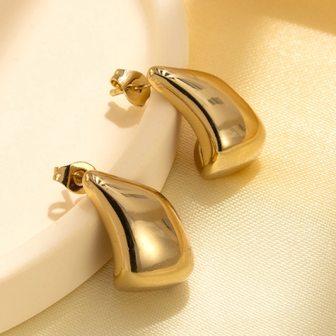 Pendientes De Botón Geométricos De Lágrima Chapados En Oro De 18K Acero Inoxidable Joyería Minimalista De Moda Para Mujer