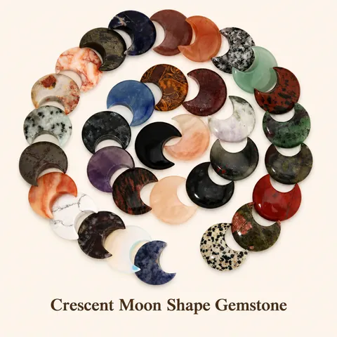 Ornamenti In Pietra Di Luna Crescente In Cristallo Naturale Pietra Preziosa Curativa Lucidata Per Decorazione Casa Gioielli DIY Regalo