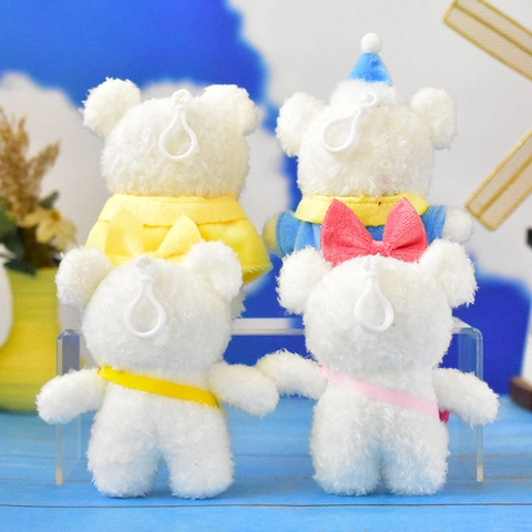 Porte-clés en Peluche de Chiot de Dessin Animé Mignon Jouet de Chien Rembourré Doux Mini Poupée Animale pour Sac Ornement Porte-clés Cadeau Femmes Unisexe