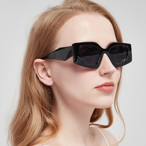 Mode Polygon Sonnenbrille Damen Herren UV400 Schutz Geometrischer PC Rahmen AC Gläser Streetwear Brillen