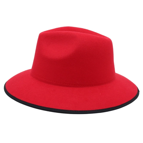 Cappello Fedora Classico A Tesa Larga In Feltro Di Lana Cappello Jazz Con Bordatura A Contrasto Per Uomo E Donna Elegante