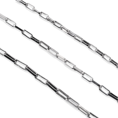 Long Box Chain Stainless Steel Rectangular Link Jewelry Making Supplies DIY Necklace Bracelet Craft Findings Punk Minimalist