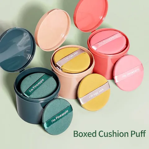 Borlas De Maquillaje De Poliuretano Hidrofílico Sin Látex Uso Seco Húmedo Esponja Suave Para Base Con Estuche