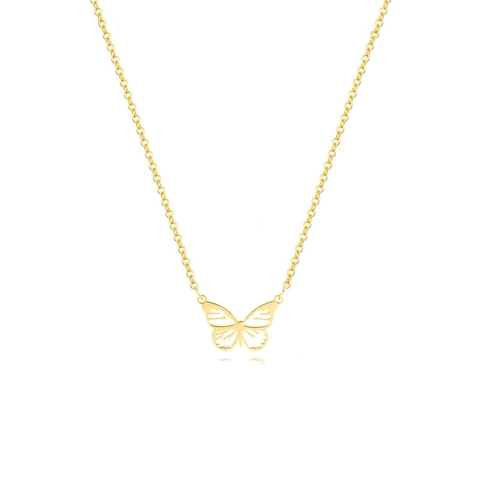 Minimalistische Roestvrijstalen Vergulde Hanger Ketting Vlinder Kat Schildpad Vliegtuig Bedeltje Sieraden Voor Vrouwen