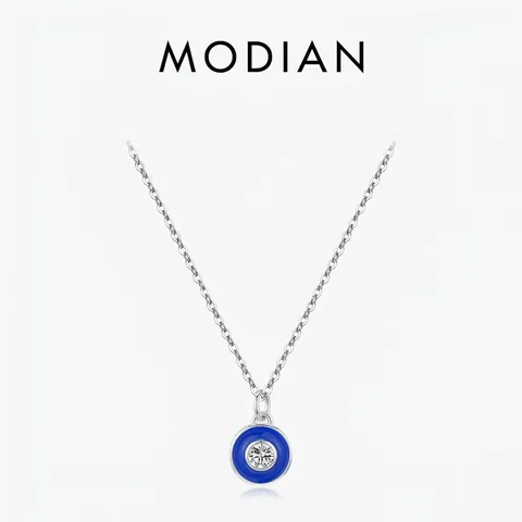 Collar Con Colgante De Ojo Turco De Plata De Ley 925 Esmalte Azul Zirconia Joyas Para Mujer Elegante