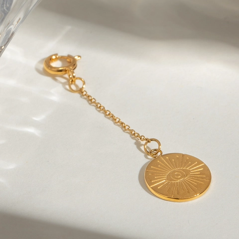 Evil Eye Runder Anhänger Edelstahl Verbinder Für DIY Schmuckherstellung 18K Vergoldet Wasserdicht Hypoallergen Anhänger