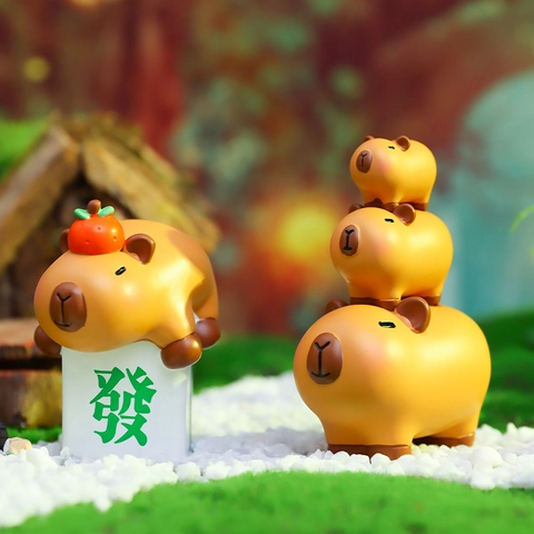 Figurine Miniature En Résine De Capybara Décoration De Bureau Tableau De Bord De Voiture Statues D'Animaux Mignonnes