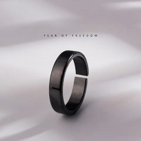 Minimalist High Polished Copper Band Open Ring Adjustable Geometric Personality Jewelry For Men Hip Hop Trendy Style