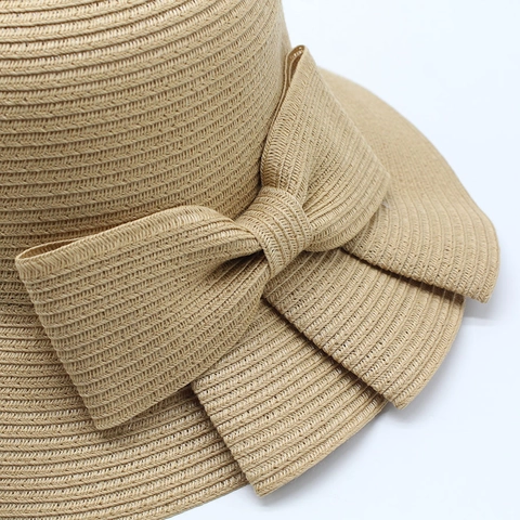 Damen Stroh Sonnenhut Faltbar Atmungsaktiv Gewebter Fischerhut Mit Eleganter Schleife Für Den Sommerurlaub Strand Casual