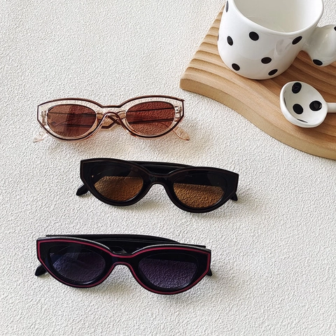 Lunettes De Soleil Cat Eye Vintage Retro Y2K Mode Protection UV400 Monture PC Verres AC Pour Femmes Tendance