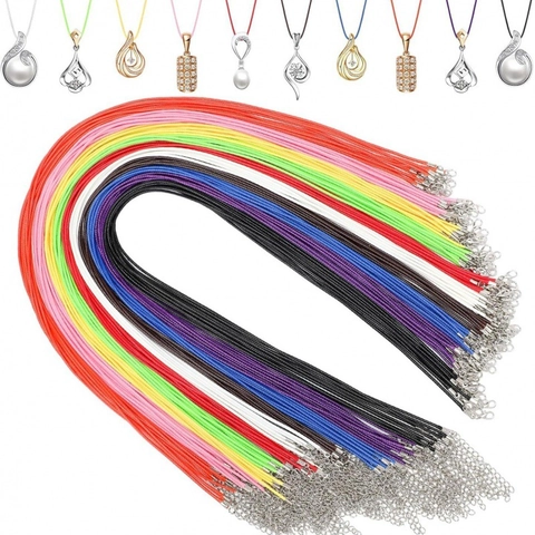 Cordon De Collier En Coton Ciré Avec Fermoir Mousqueton En Alliage Chaîne Extension Création Bijoux Cordon Tressé Coloré