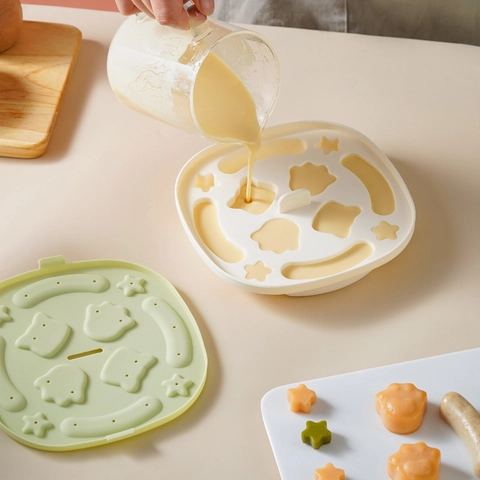 Siliconen Babyvoeding Supplement Vorm Kattenpoot Worst Ster Vorm Diy Stomen Cake Tray Antiaanbak Bakvormen