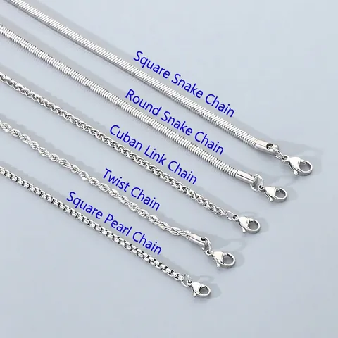 Stainless Steel Necklace Chain For Men Women Twist Snake Box Basket Link Chains Jewelry Simple Versatile Fashion Accessory