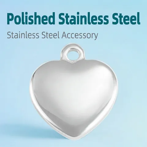 Herzform Anhänger 304 Edelstahl Poliert Für DIY Schmuckherstellung Halsketten Armbänder Bastelbedarf Metallic
