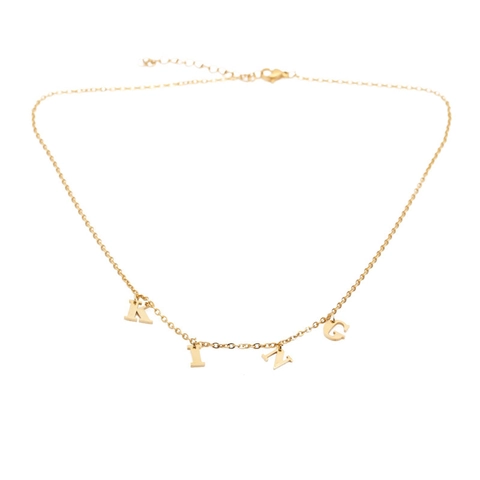 Collier En Acier Inoxydable Pendentifs Lettres KING QUEEN Poli Chaîne O Bijoux De Couple Cadeau Anniversaire
