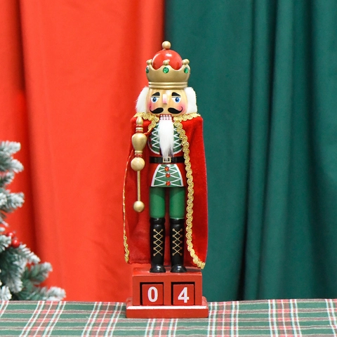 Nutcracker King Marionetten Kalender Holz Countdown Desktop Ornament Traditionelle Weihnachten Feiertag Haus Dekoration Bemalt