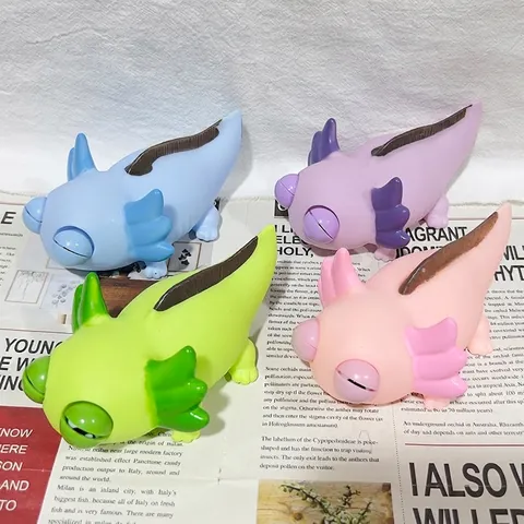 Axolotl Squeeze Toy Pop Out Eye Stress Relief Novelty Animal Squishy Vinyl Sensory Vent For Kids Adults