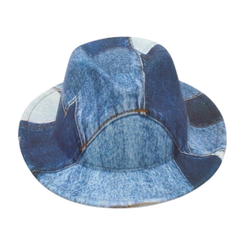Cappello Fedora Denim Patchwork Per Bambini Forma A Cuore Stile Britannico Retrò Protezione Solare Accessorio Per Feste
