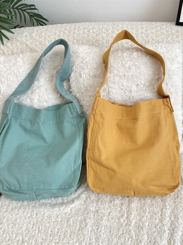 Borsa A Spalla In Tela Minimalista Grande Capacità Tracolla Larga Versatile Semplice Casual Borsa Tote Per Donne
