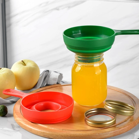Imbuto In Silicone Pieghevole A Bocca Larga In Plastica Resistente Al Calore Manico Lungo Per Riempimento Liquidi Cucina