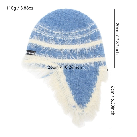 Cappello Invernale Con Paraorecchie In Maglia Acrilica Foderato In Pelliccia Sintetica Antivento Caldo Stile Retrò Unisex