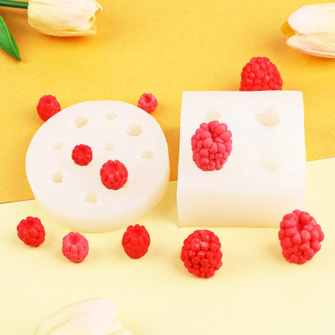 Stampo In Silicone Forma Di Frutta Lampone Mirtillo Per Decorazione Torte Fondente Cioccolato Caramelle DIY Resina Gesso
