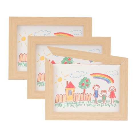 Cadre D'art Pour Enfants Rangement D'œuvres D'art Ouverture Frontale Charnière Bois Présentation Photo Changeable