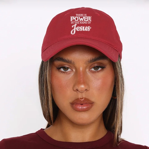 Jesus Power Baseball Cap Cotton Twill Adjustable Sun Hat Religious Christian Print Outdoor For Women Men